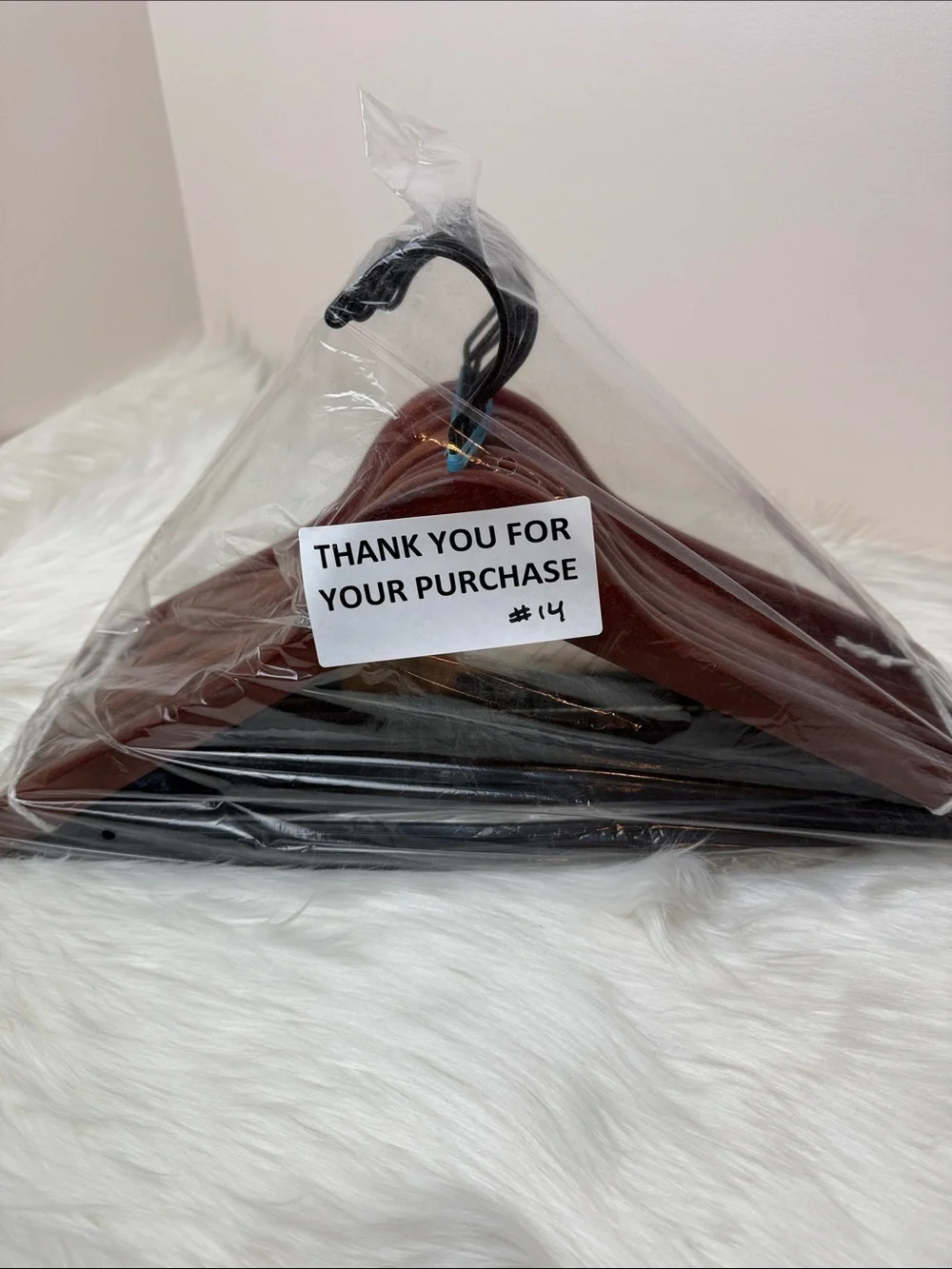 Brookstone Premium Wooden Hangers with Bar in Mahogany  - Set of 10